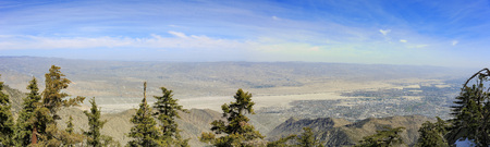 Aerial view of Palm Springs city from top, Californiaの写真素材