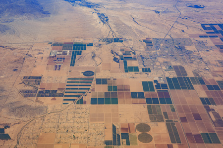 Aerial view near Gila Bend, Arizonaの写真素材
