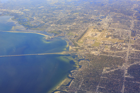 Aerial view of Tampa City scape, Floridaの写真素材