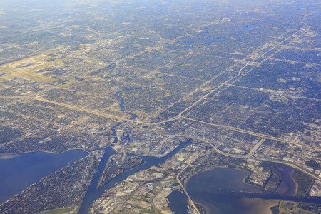 Aerial view of Tampa City scape, Floridaの写真素材