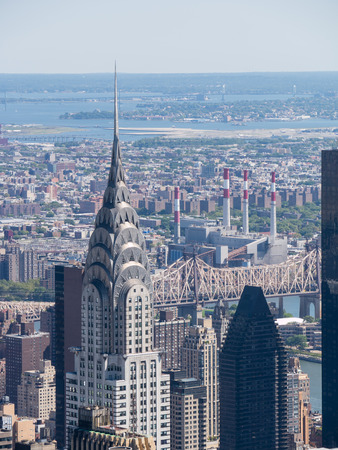 Aerial view of New York City skyline, USのeditorial素材