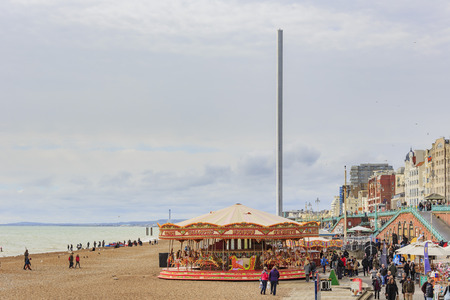 Brighton, APR 9: Brighton beach and pier on APR 9, 2016 at Brighton.のeditorial素材