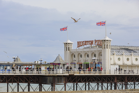 Brighton, APR 9: Brighton beach and pier on APR 9, 2016 at Brighton.のeditorial素材
