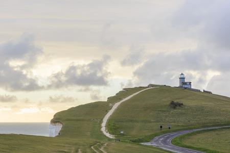 The famous landscape around Seven Sister, Seaford, UKの写真素材
