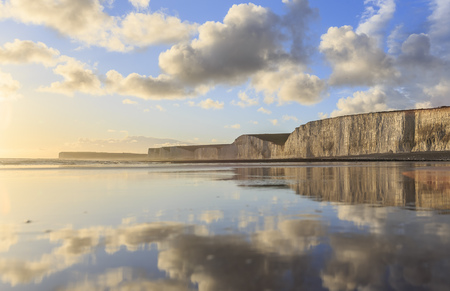 The famous landscape around Seven Sister, Seaford, UKの写真素材