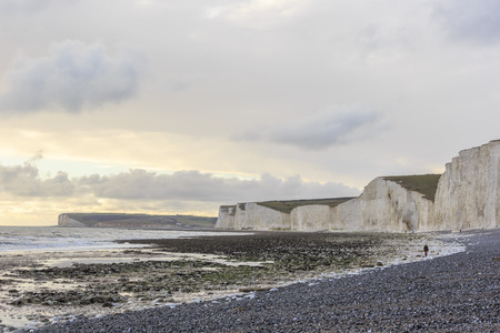 The famous landscape around Seven Sister, Seaford, UKの写真素材