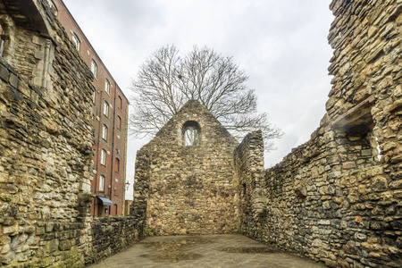 The old castle wall at Southampton, United Kingdomの写真素材