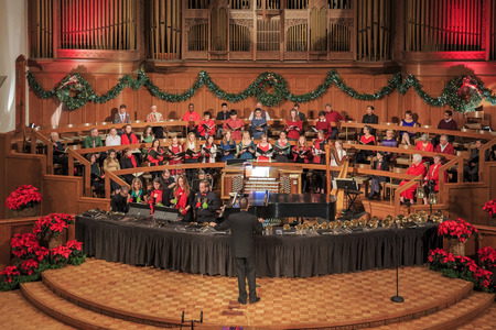Dec 19, Pasadena: Christmas at the famous First United Methodist Church of Pasadena on DEC 19, 2015 at Pasadena.のeditorial素材