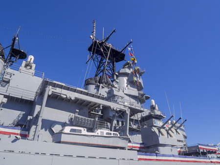 Long Beach, JUL 24: Battleship USS Iowa on JUL 24, 2014 at Long Beachのeditorial素材