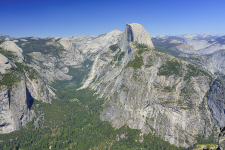 The landscape of Glacier Point in Yosemite National Parkの写真素材