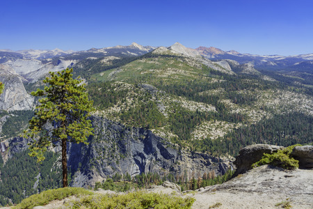 The landscape of Washburn Point in Yosemite National Parkの写真素材