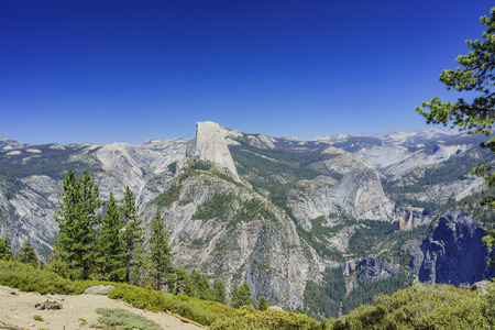 The landscape of Washburn Point in Yosemite National Parkの写真素材