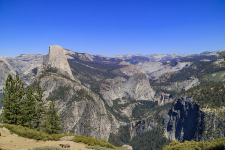 The landscape of Washburn Point in Yosemite National Parkの写真素材