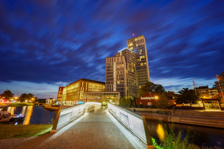 Beautiful hotel with bridge of Malmo, Sweden