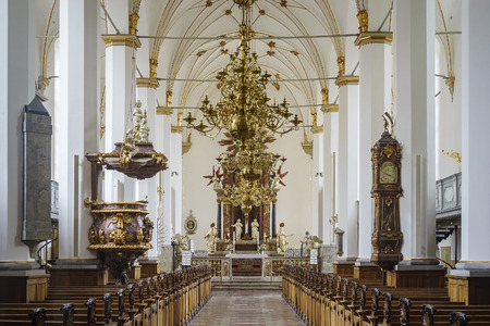Copenhagen, AUG 28: Superb interior view of Trinitatis Church on AUG 28, 2016 at Copenhagen, Denmarkのeditorial素材