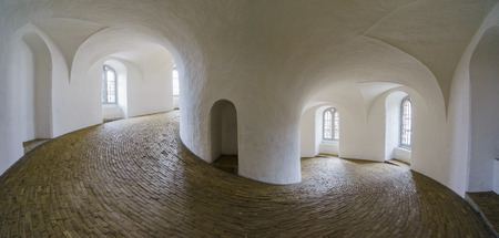 Copenhagen, AUG 28: Superb round stair of Rundetaarn on AUG 28, 2016 at Copenhagen, Denmarkのeditorial素材