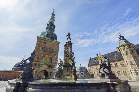 Traveling in the famous Frederiksborg Castle, Copenhagen at summerのeditorial素材