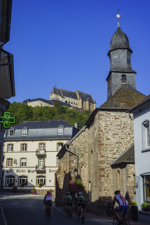 Luxembourg, SEP 10: The famous and historical Vianden Castle at Luxembourgのeditorial素材