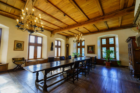 Vianden, SEP 10: The interior of the famous and historical Vianden Castleat Vianden, Luxembourgのeditorial素材