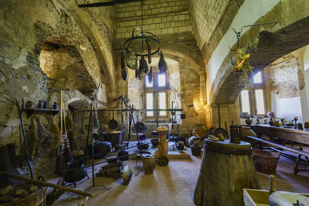 Vianden, SEP 10: The interior of the famous and historical Vianden Castle on SEP 10, 2016 at Vianden, Luxembourgのeditorial素材
