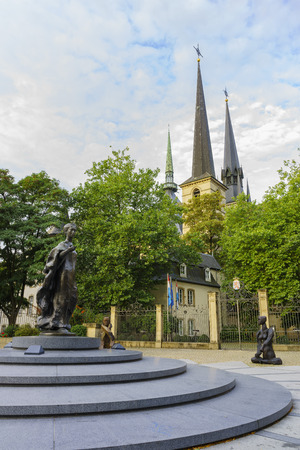 The bautiful Cathedrale Notre Dame of Luxembourgの写真素材