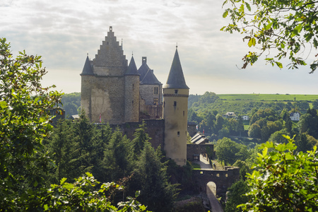 The historical Vianden Castle, Luxembourgのeditorial素材