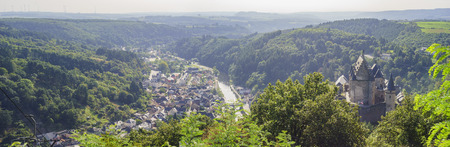 aerial view of  Vianden city, Luxembourgのeditorial素材