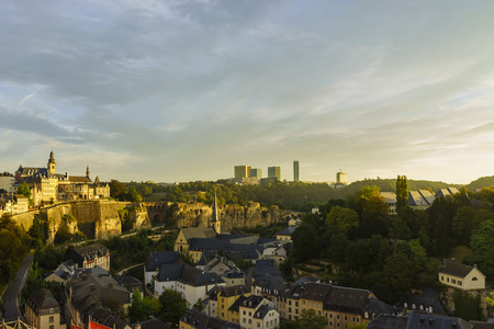 Superb aerial view from Cite Judiciaire, Luxembourgのeditorial素材