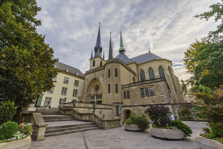 The bautiful Cathedrale Notre Dame of Luxembourgの写真素材