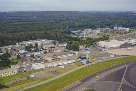 Aerial view of the Luxembourg International Airportのeditorial素材