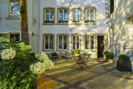 road walking down to the banks of Grund, Luxembourgのeditorial素材