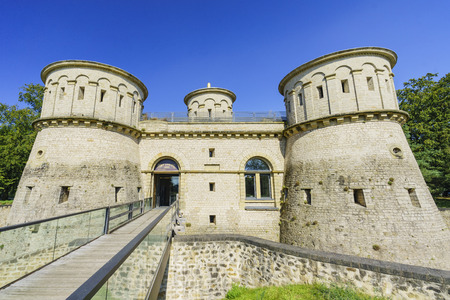 The historical Musee Drai Eechelen (Three Acorns Museum) of Luxembourgのeditorial素材
