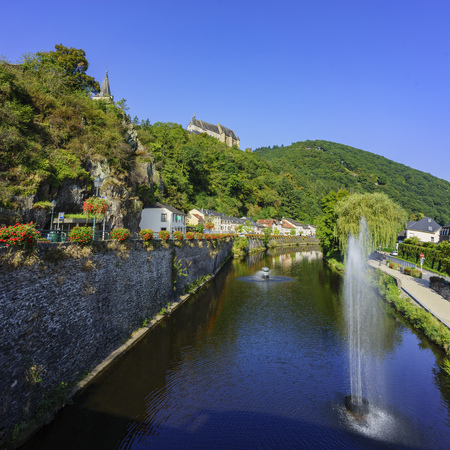 The historical Vianden Castle, Luxembourgのeditorial素材