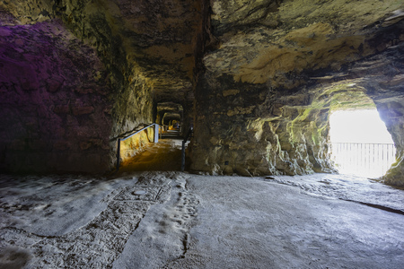 The rock tunnel of the famous Bock, Luxembourgのeditorial素材