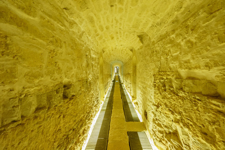The tunnel of Musee Drai Eechelen (Three Acorns Museum), Luxembourgのeditorial素材