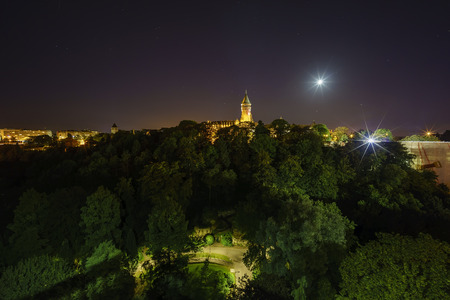High Authority of the European Coal and Steel Community of Luxembourg at nightのeditorial素材