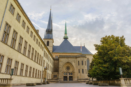 The bautiful Cathedrale Notre Dame of Luxembourgのeditorial素材