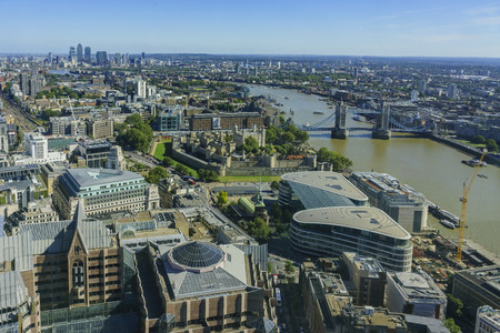 Superb aerial view from Sky Garden of London, United Kingdomのeditorial素材