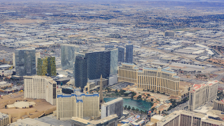 Las Vegas, APR 30: Aerial view of the building and Casino on APR 30, 2016 at Las Vegasのeditorial素材