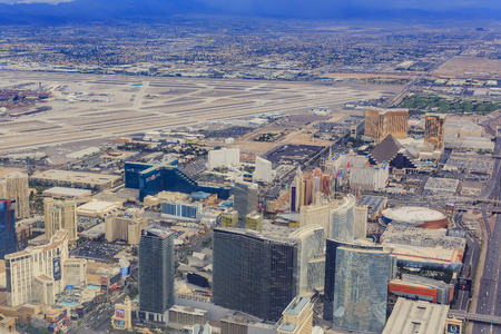 Las Vegas, APR 30: Aerial view of the building and Casino on APR 30, 2016 at Las Vegasのeditorial素材