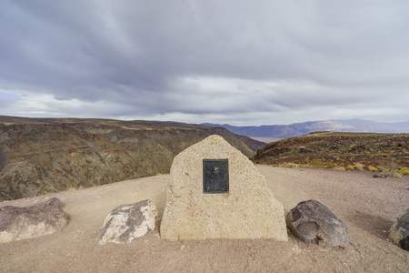 Memorial sign of Padre Crowley Point, Death Valley National Parkのeditorial素材