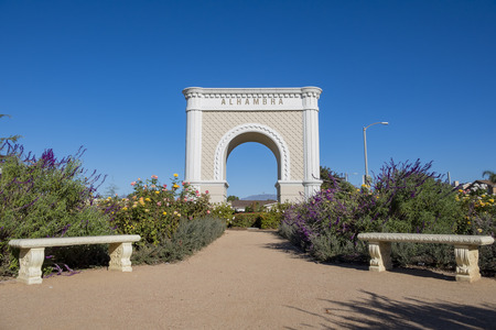 The big Alhambra symbol landmark of Los Angeles, Californiaのeditorial素材