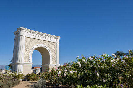 The big Alhambra symbol landmark of Los Angeles, Californiaのeditorial素材