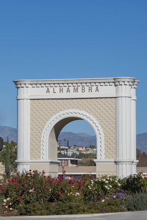 The big Alhambra symbol landmark of Los Angeles, Californiaのeditorial素材