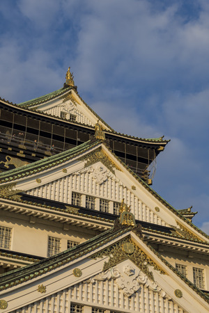 Sunset view of the famous Osaka Castleat Osaka, Japanのeditorial素材