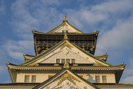 Sunset view of the famous Osaka Castleat Osaka, Japanのeditorial素材