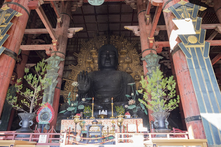 Nara, DEC 17: Interior of the historical Horyu Ji (Temple of the Flourishing Law) on DEC 17, 2016 at Nara, Japanのeditorial素材