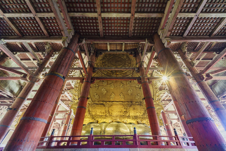 Nara, DEC 17: Interior of the historical Horyu Ji (Temple of the Flourishing Law) on DEC 17, 2016 at Nara, Japanのeditorial素材