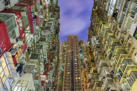 The  crowded building in Hong Kong, Chinaの写真素材
