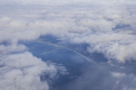 Aerial view shore scene near Santa Monica Mountain, Californiaの写真素材